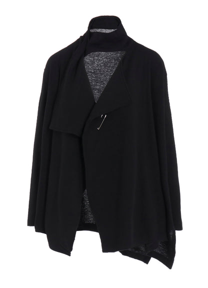 W/NY JERSEY HIGH NECK CARDIGAN