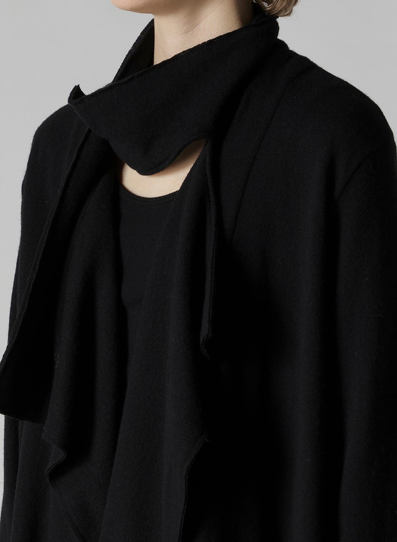 W/NY JERSEY HIGH NECK CARDIGAN
