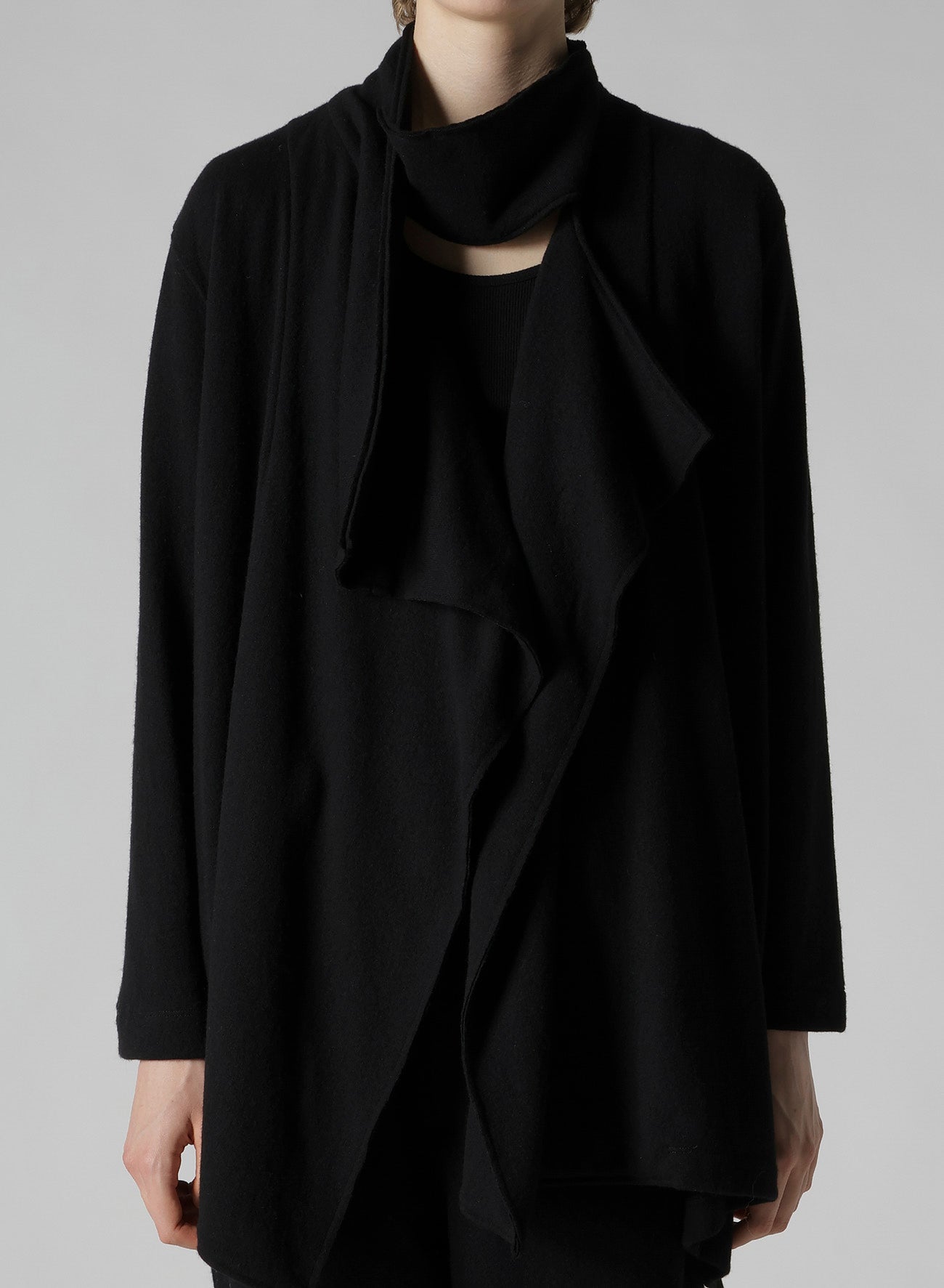 W/NY JERSEY HIGH NECK CARDIGAN