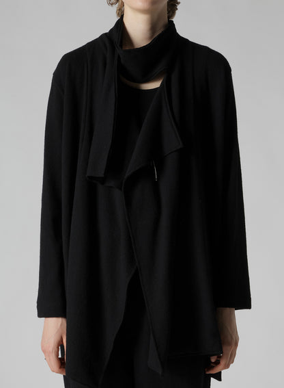 W/NY JERSEY HIGH NECK CARDIGAN