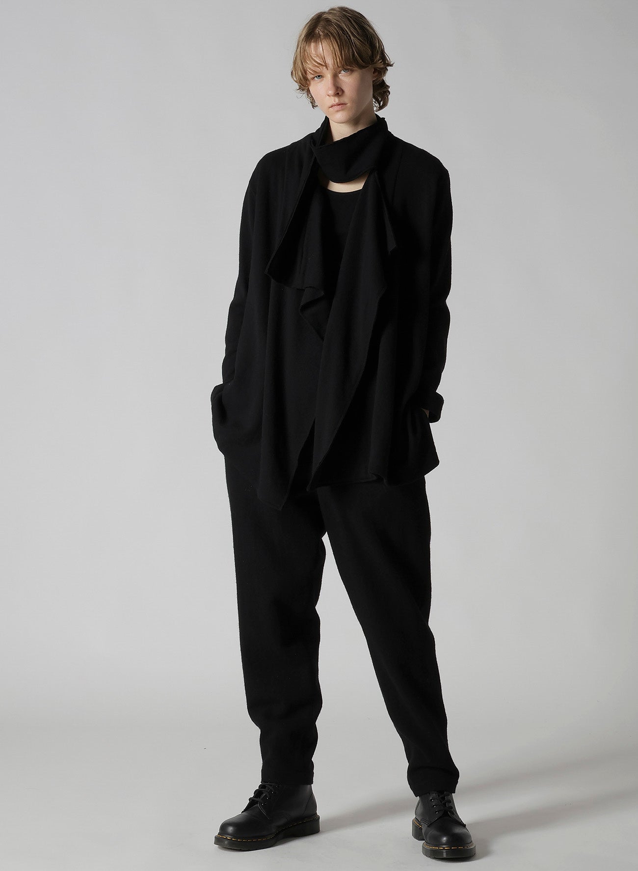 W/NY JERSEY HIGH NECK CARDIGAN