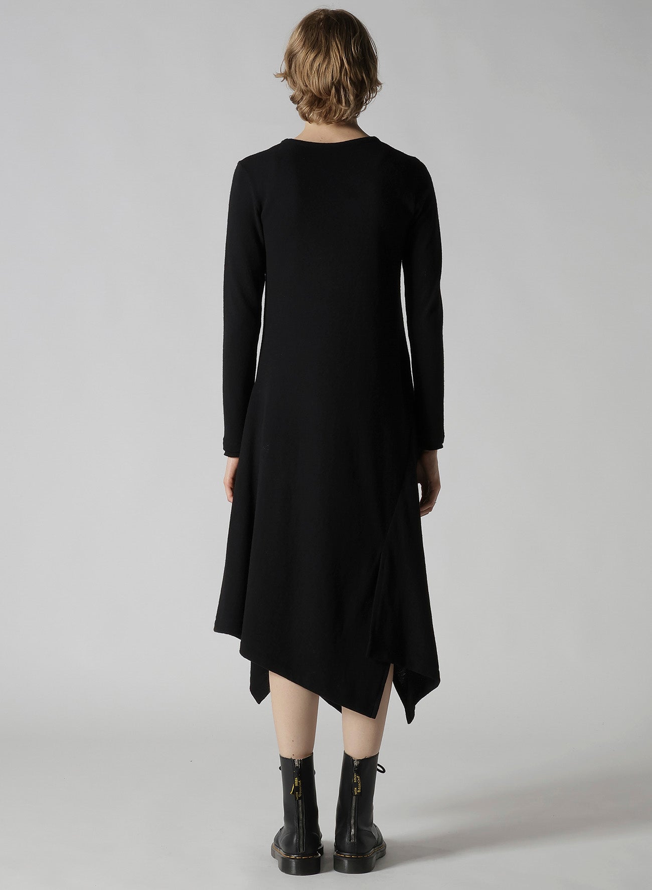 W/NY JERSEY ROUND NECK FLARE DRESS