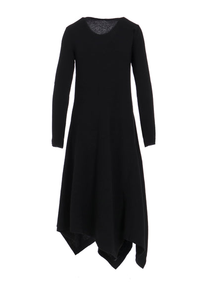 W/NY JERSEY ROUND NECK FLARE DRESS