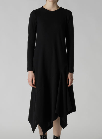 W/NY JERSEY ROUND NECK FLARE DRESS