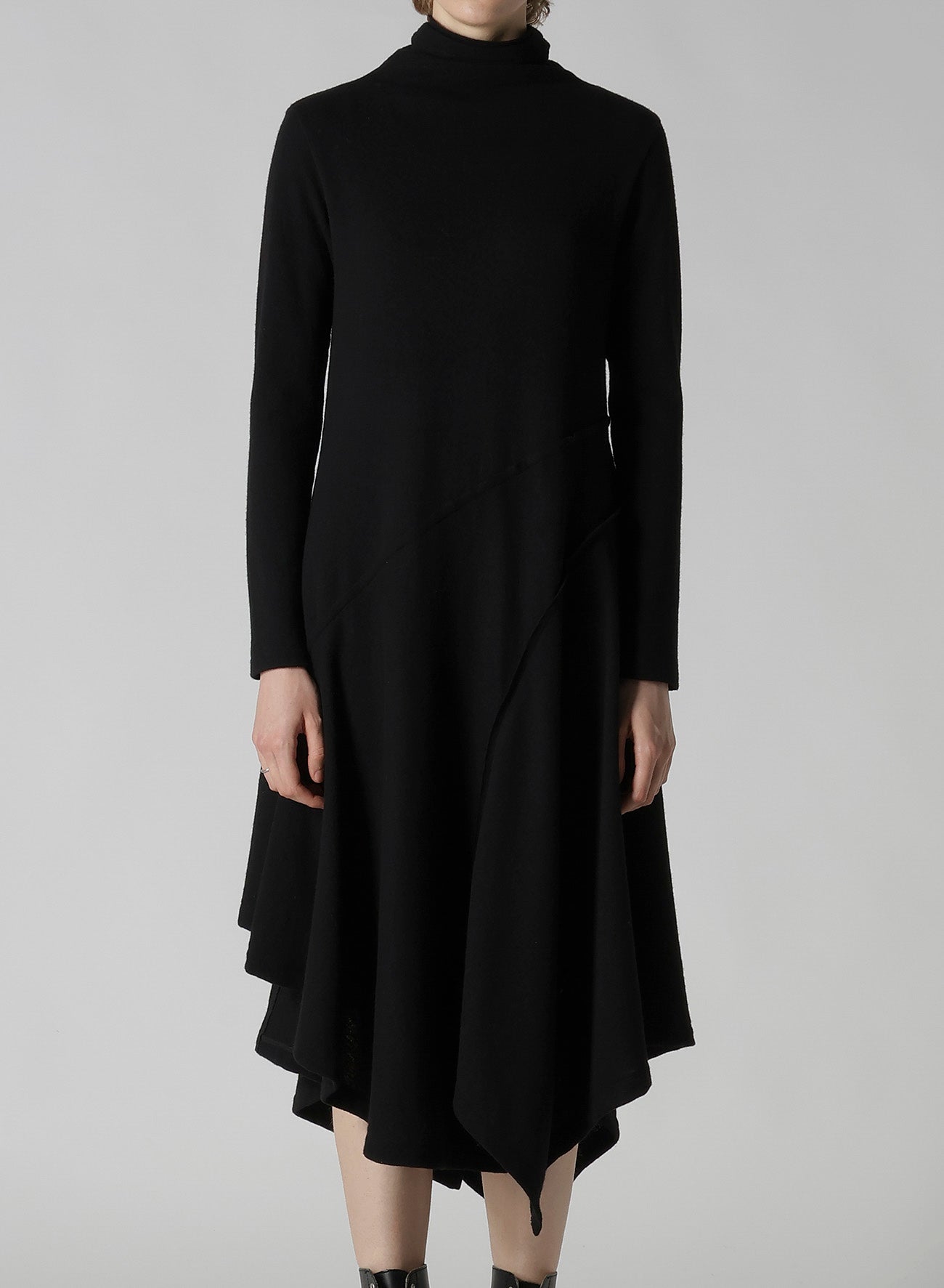 W/NY JERSEY DOUBLE LAYER DRESS