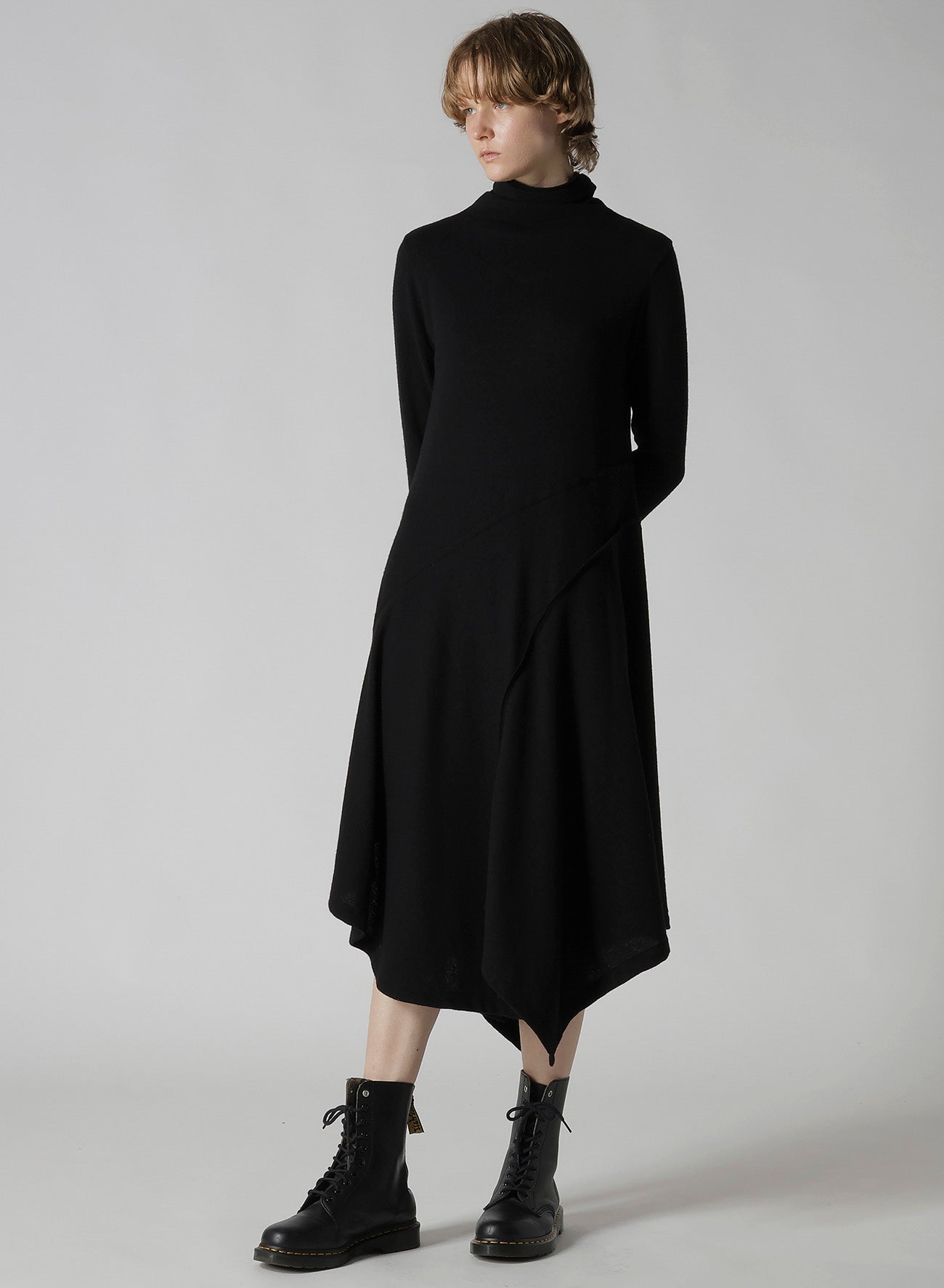 W/NY JERSEY DOUBLE LAYER DRESS