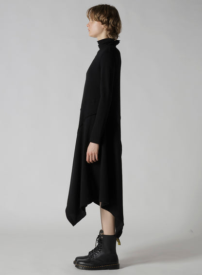 W/NY JERSEY DOUBLE LAYER DRESS
