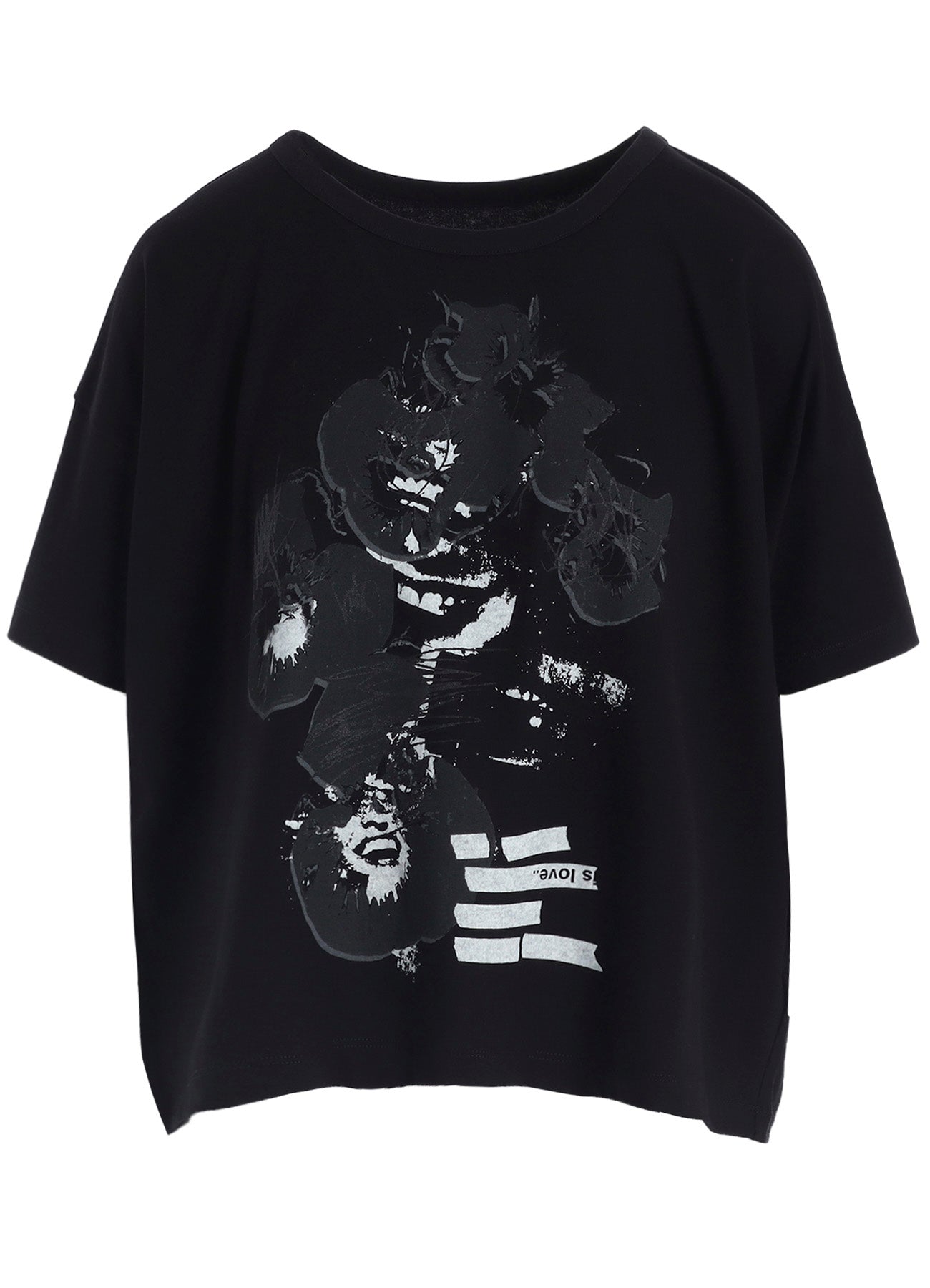 FLOWER PRINT HALF SLEEVE T
