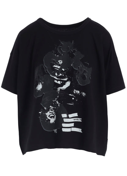 FLOWER PRINT HALF SLEEVE T