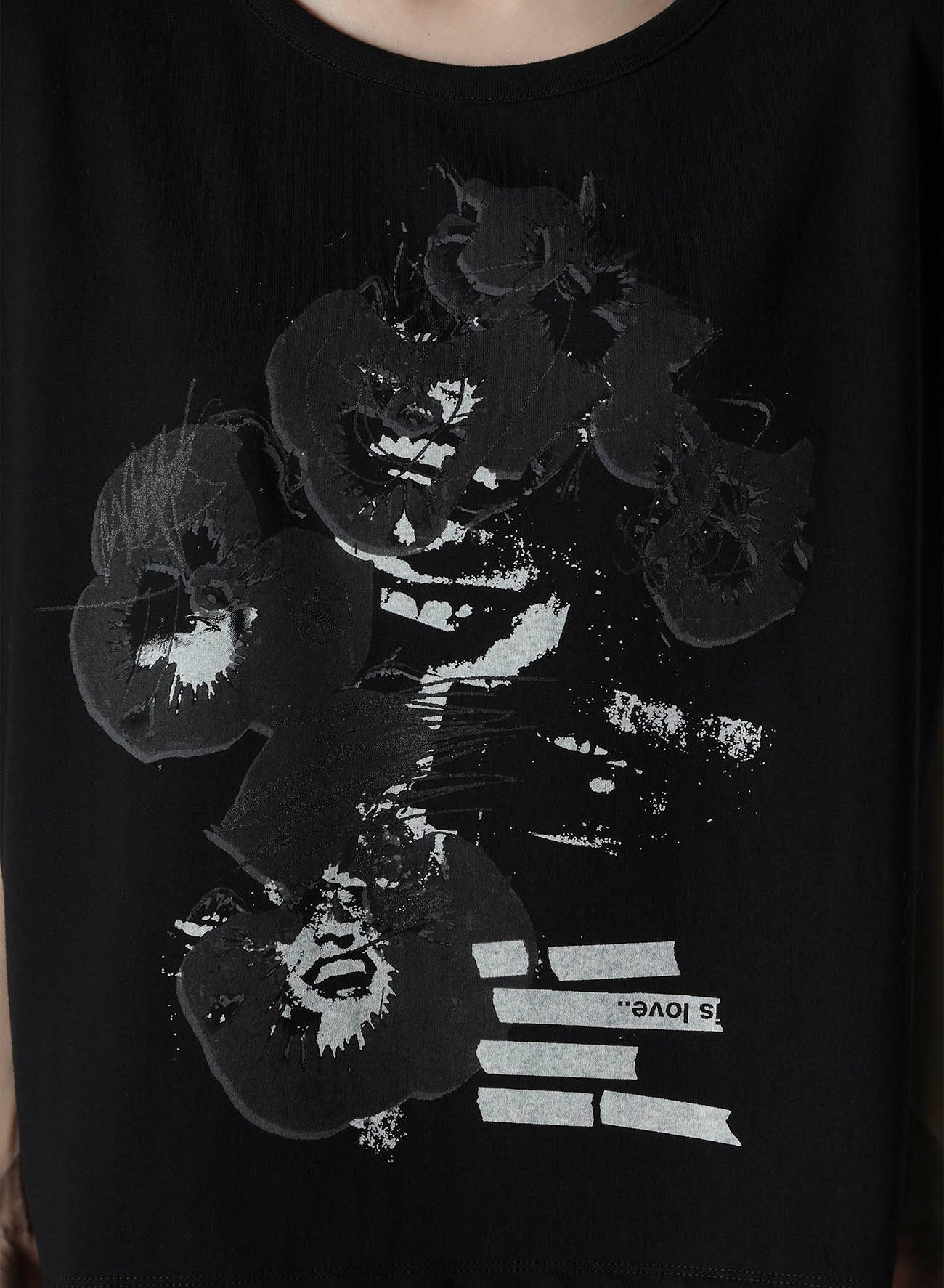 FLOWER PRINT HALF SLEEVE T