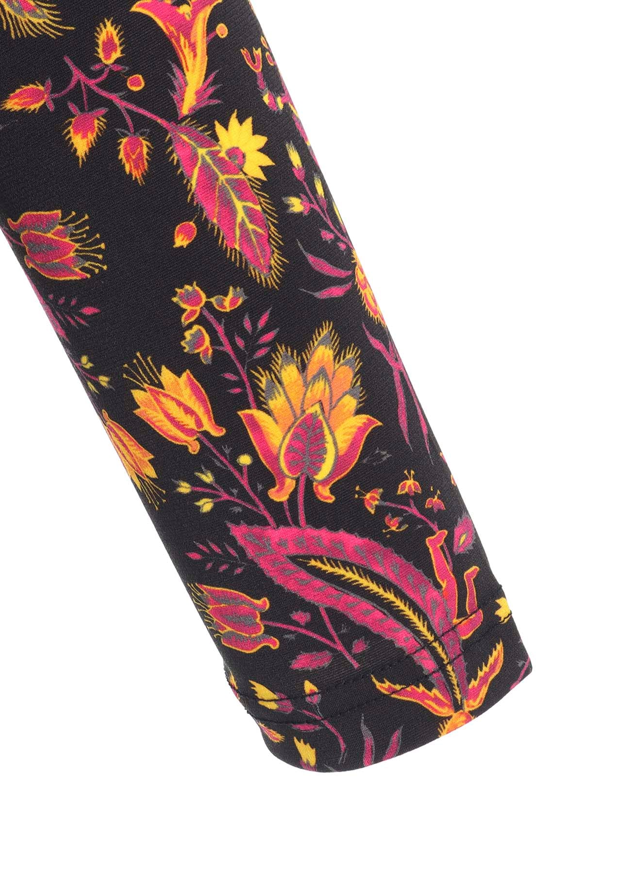 FLOWER PRINT PE JERSEY HIGH NECK T
