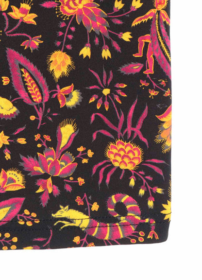 FLOWER PRINT PE JERSEY HIGH NECK T