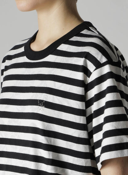FLOWER PRINT/STRIPE Y'S STITCH T