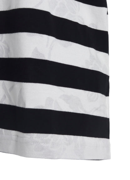 FLOWER PRINT/STRIPE Y'S STITCH T