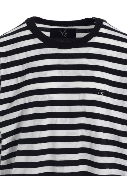 FLOWER PRINT/STRIPE Y'S STITCH LONG SLEEVE T