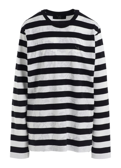 FLOWER PRINT/STRIPE Y'S STITCH LONG SLEEVE T