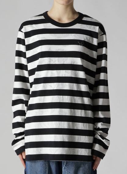 FLOWER PRINT/STRIPE Y'S STITCH LONG SLEEVE T