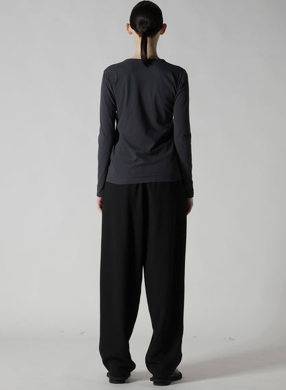 HARD-TWISTED JERSEY ROUND NECK LONG SLEEVE T