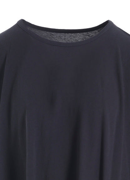 HARD-TWISTED JERSEY ASYMMETRIC ROUND NECK T