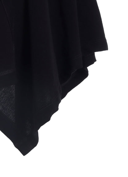 HARD-TWISTED JERSEY ASYMMETRIC ROUND NECK T