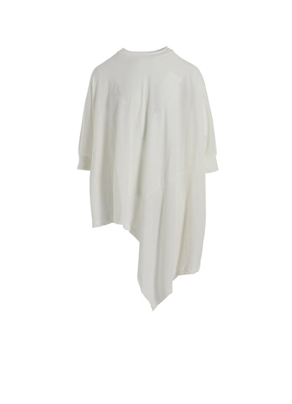 HARD-TWISTED JERSEY ASYMMETRIC DOLMAN T