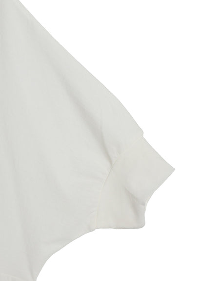 HARD-TWISTED JERSEY ASYMMETRIC DOLMAN T