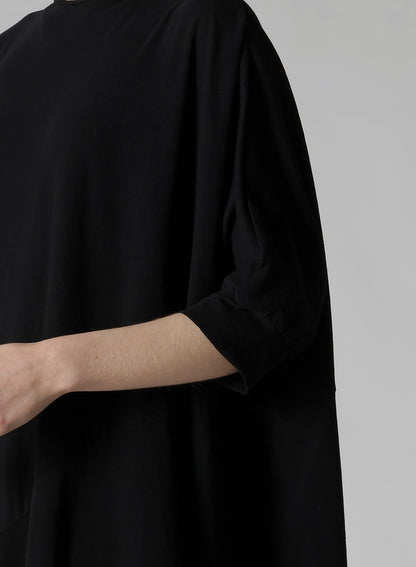 HARD-TWISTED JERSEY ASYMMETRIC DOLMAN T