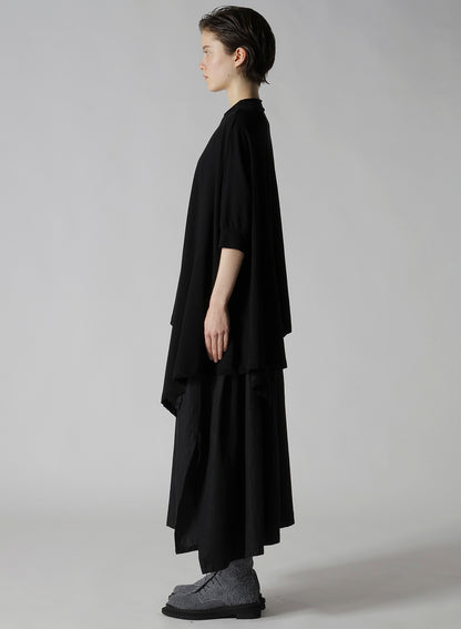 HARD-TWISTED JERSEY ASYMMETRIC DOLMAN T