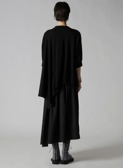 HARD-TWISTED JERSEY ASYMMETRIC DOLMAN T