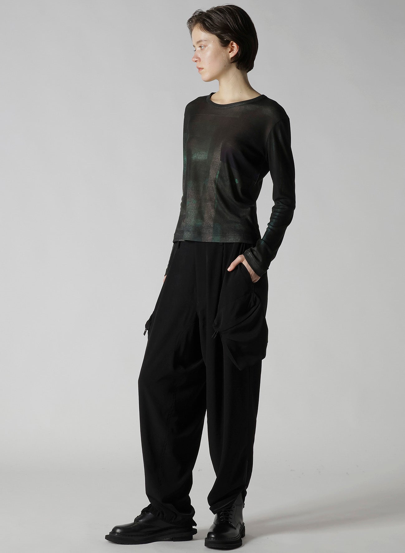 LYOCELL SMOOTH CREW NECK SLEEVE T