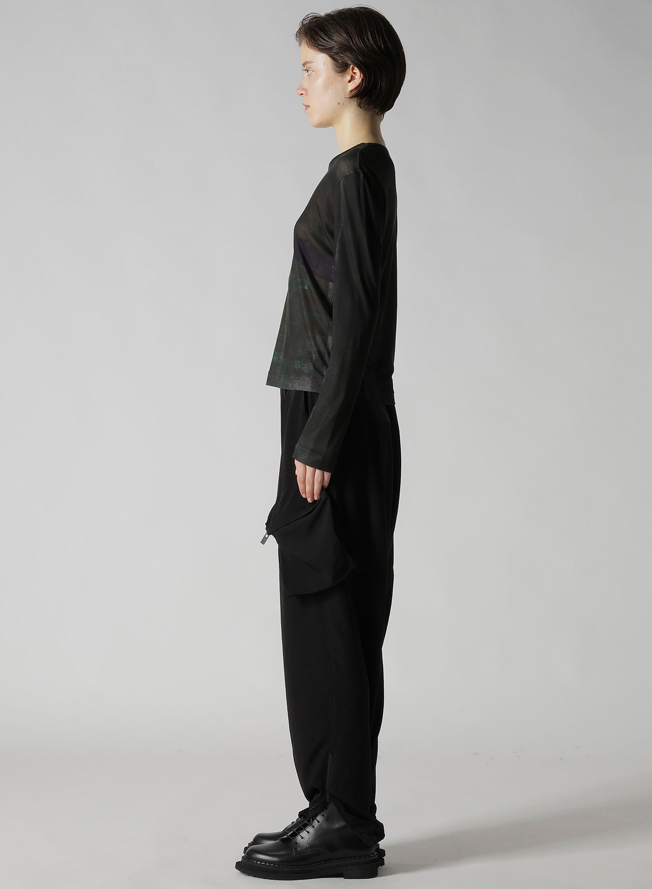 LYOCELL SMOOTH CREW NECK SLEEVE T