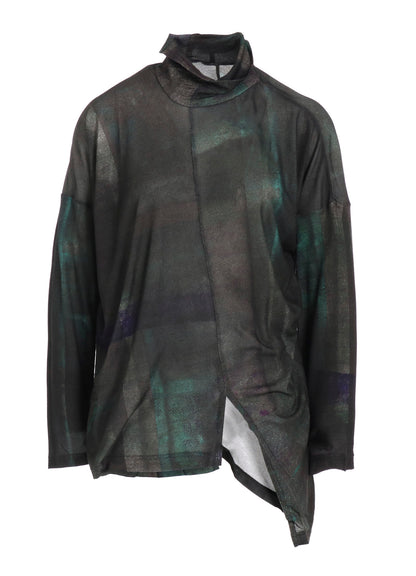 LYOCELL SMOOTH ASSYMETRIC HIGH NECK PULLOVER