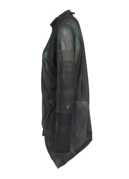 LYOCELL SMOOTH ASSYMETRIC HIGH NECK PULLOVER