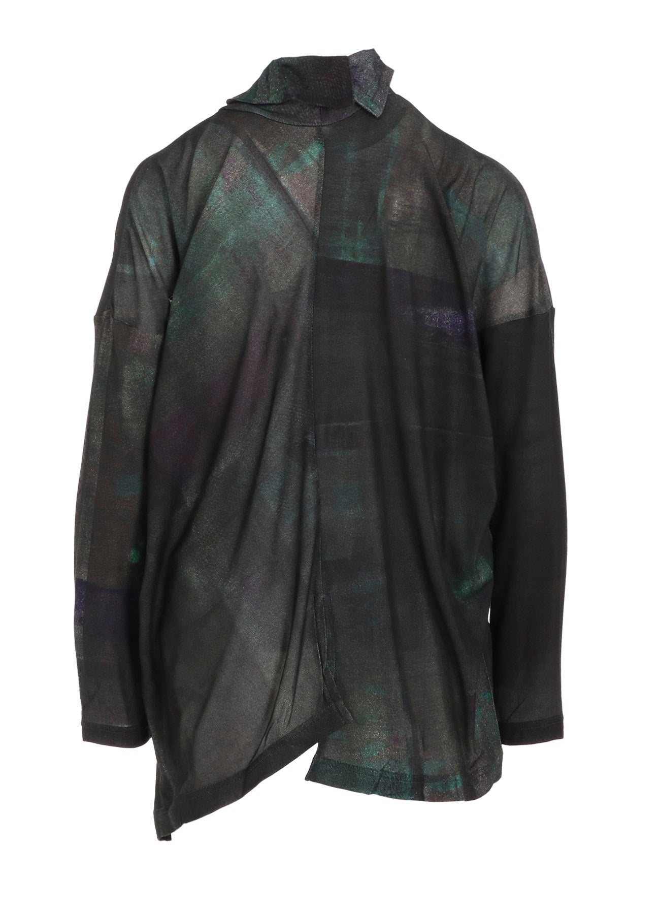 LYOCELL SMOOTH ASSYMETRIC HIGH NECK PULLOVER