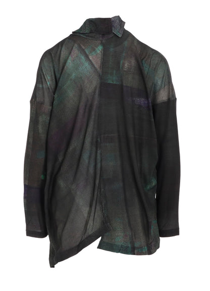 LYOCELL SMOOTH ASSYMETRIC HIGH NECK PULLOVER