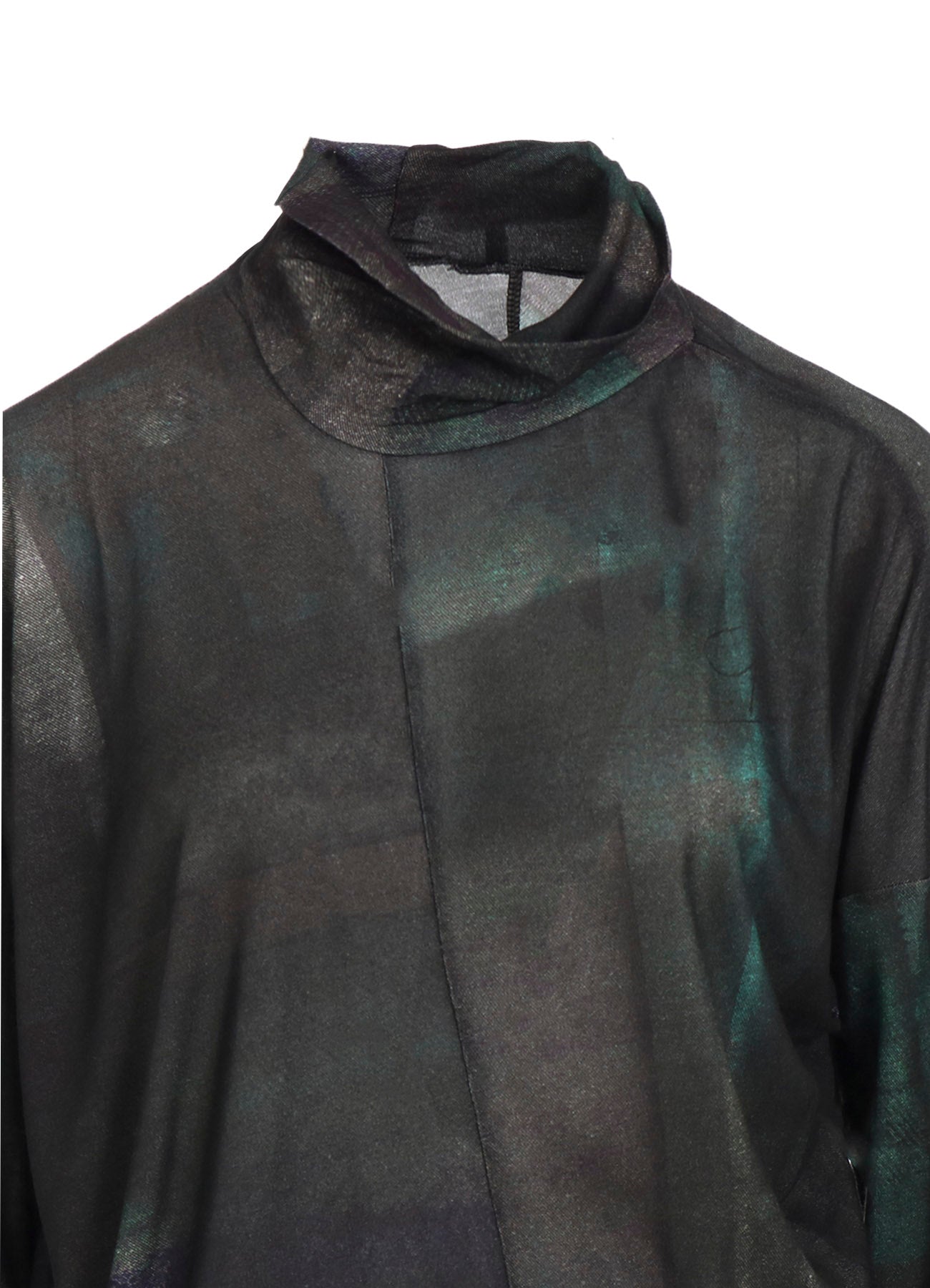 LYOCELL SMOOTH ASSYMETRIC HIGH NECK PULLOVER