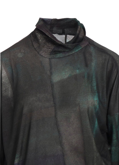 LYOCELL SMOOTH ASSYMETRIC HIGH NECK PULLOVER