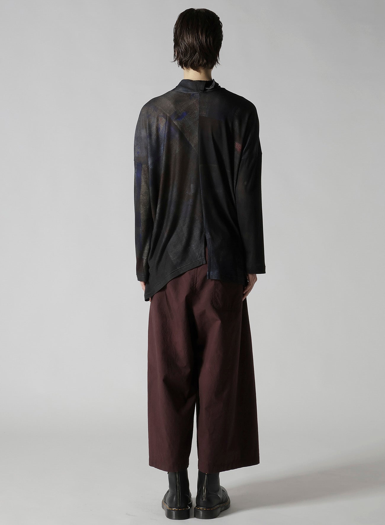 LYOCELL SMOOTH ASSYMETRIC HIGH NECK PULLOVER