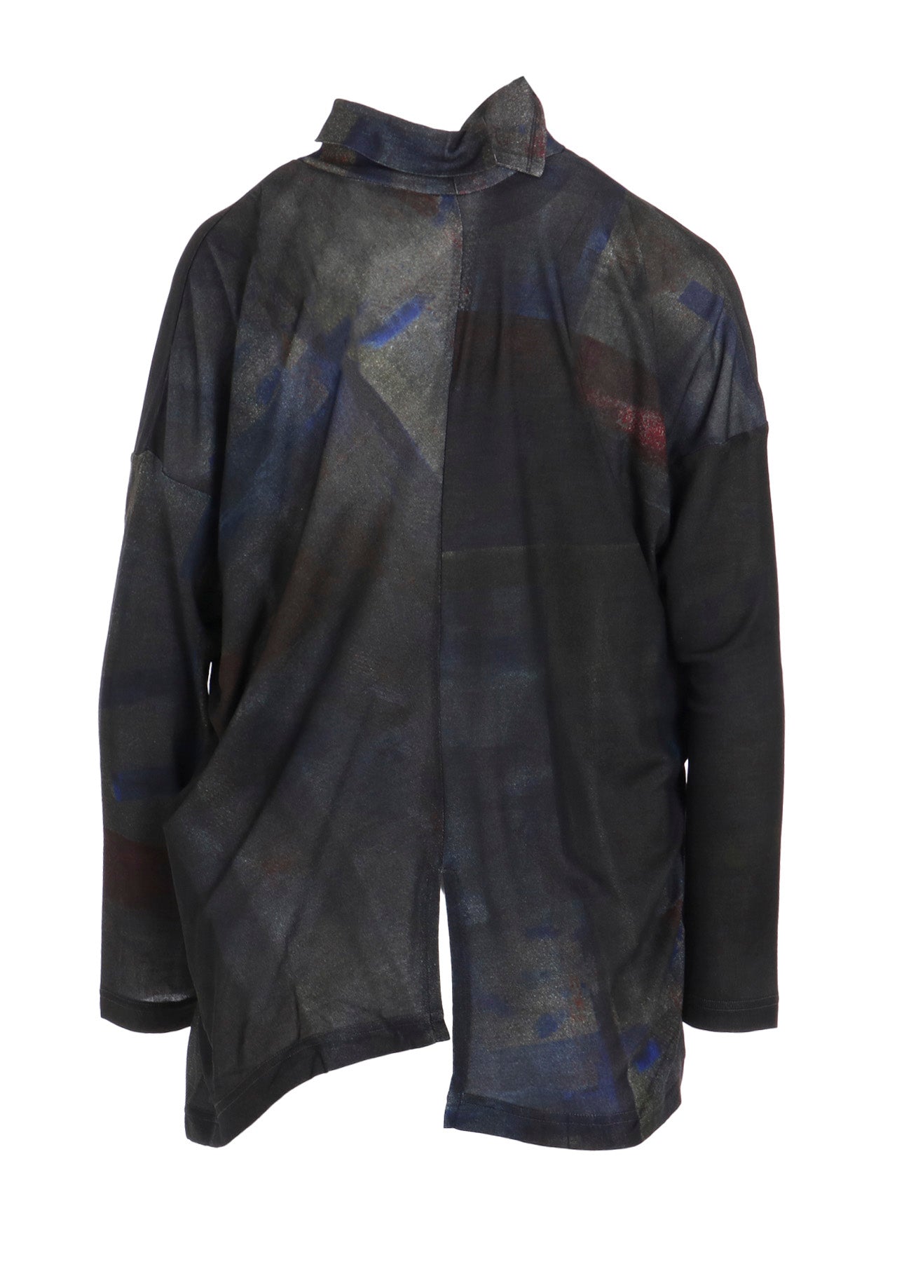 LYOCELL SMOOTH ASSYMETRIC HIGH NECK PULLOVER