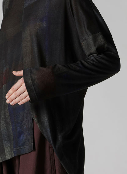 LYOCELL SMOOTH ASSYMETRIC HIGH NECK PULLOVER