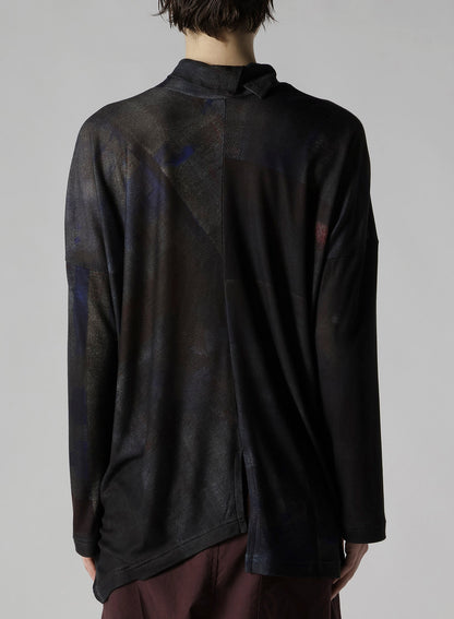 LYOCELL SMOOTH ASSYMETRIC HIGH NECK PULLOVER