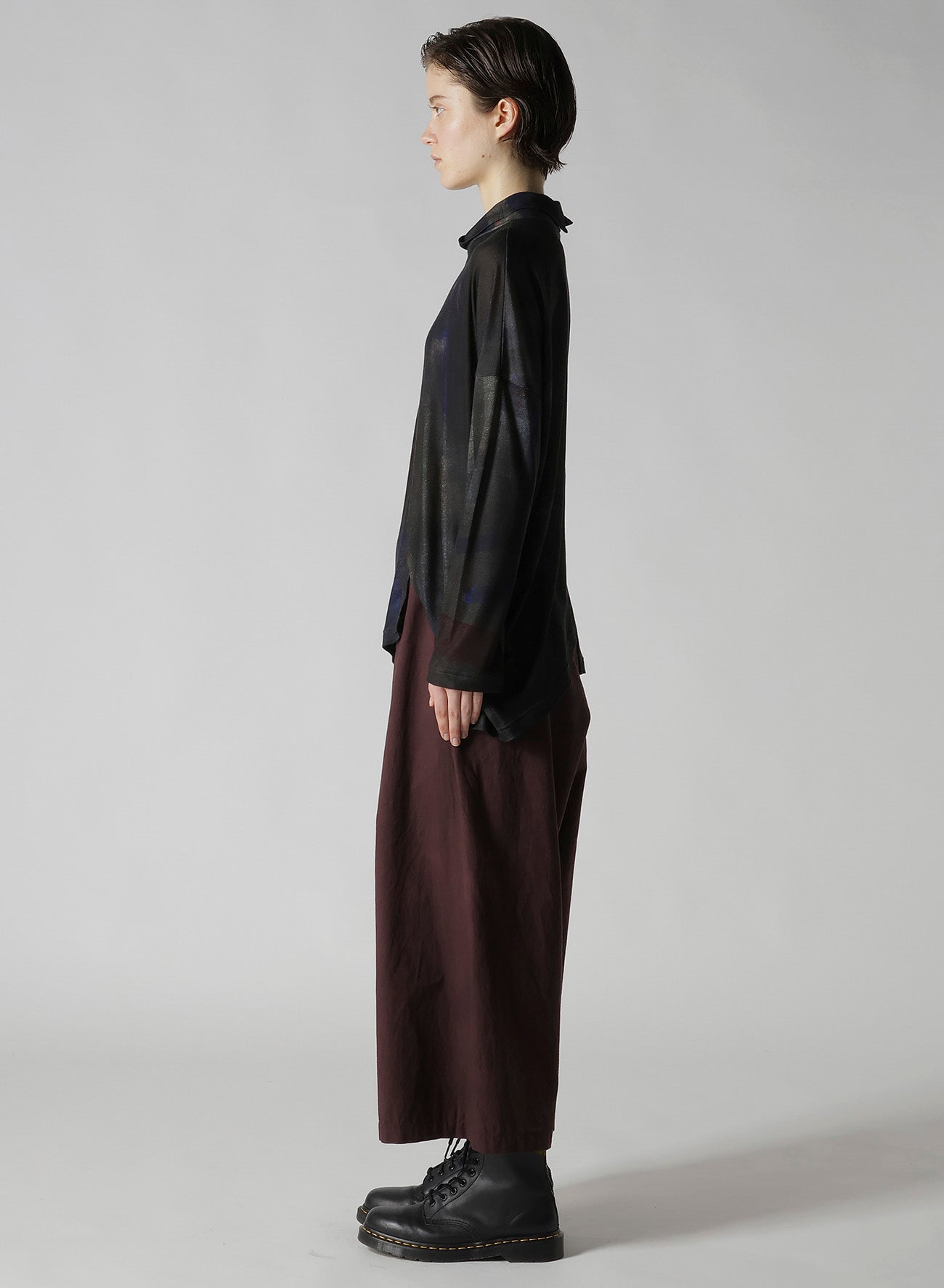 LYOCELL SMOOTH ASSYMETRIC HIGH NECK PULLOVER