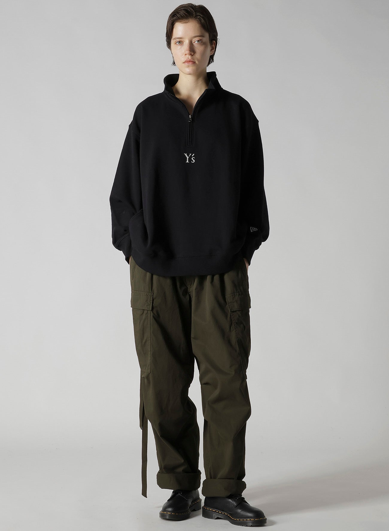 Y's × New Era OVERSIZED SWEAT HALF-ZIP