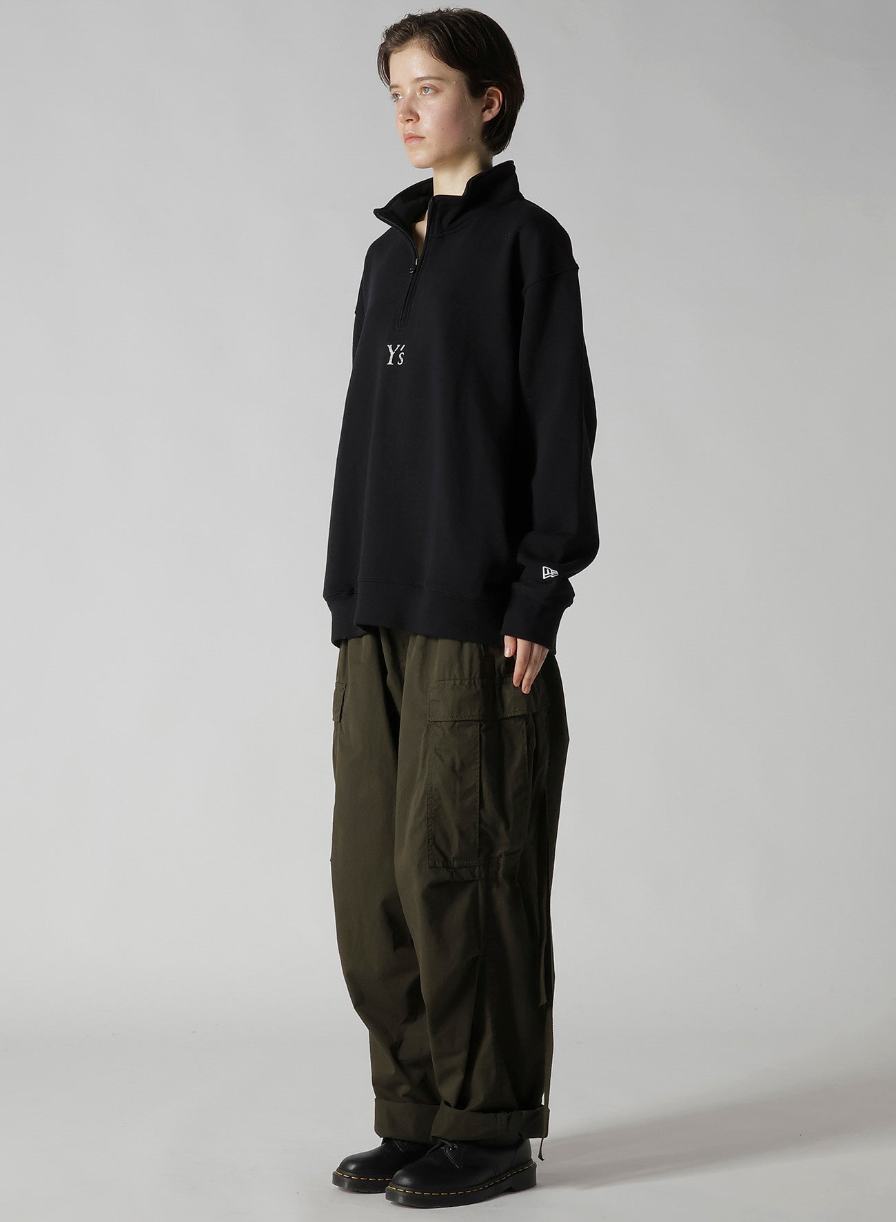 Y's × New Era OVERSIZED SWEAT HALF-ZIP