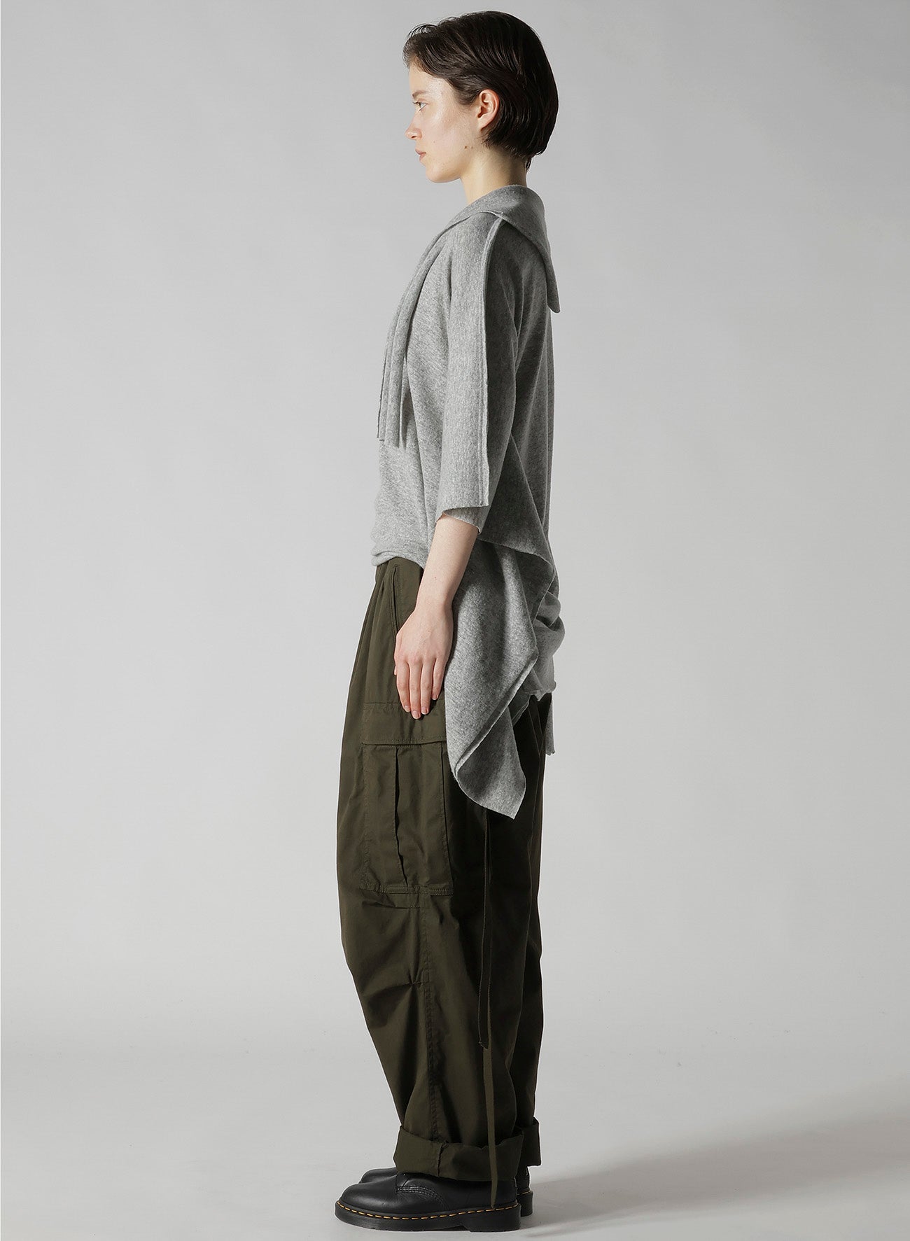 W/NY JERSEY DOLMAN SLEEVE RIBBON PULLOVER