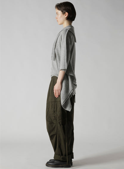 W/NY JERSEY DOLMAN SLEEVE RIBBON PULLOVER