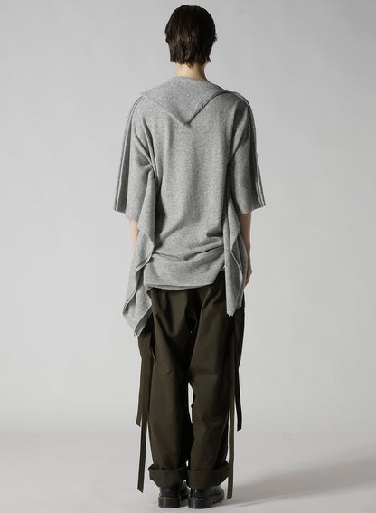 W/NY JERSEY DOLMAN SLEEVE RIBBON PULLOVER