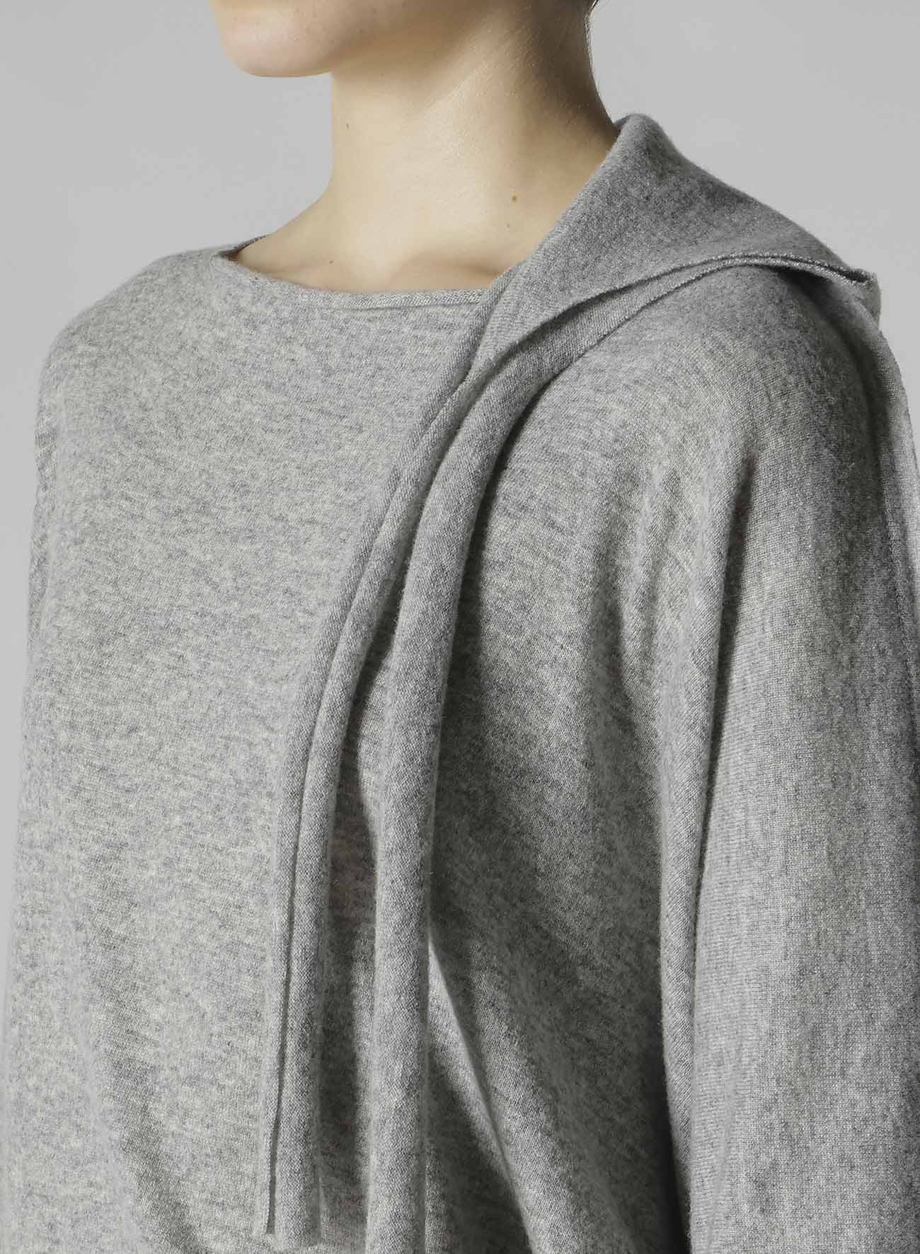 W/NY JERSEY DOLMAN SLEEVE RIBBON PULLOVER