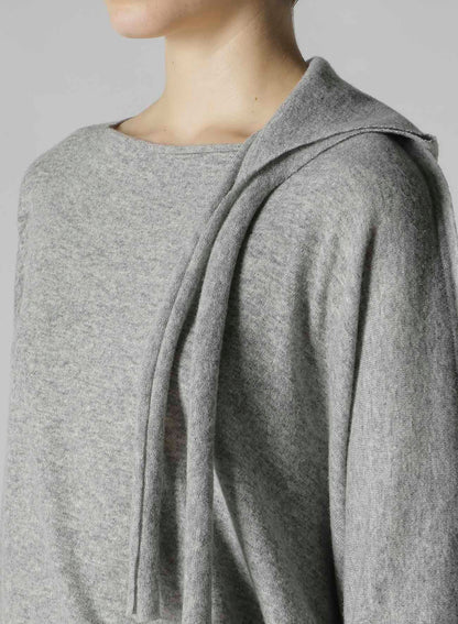 W/NY JERSEY DOLMAN SLEEVE RIBBON PULLOVER