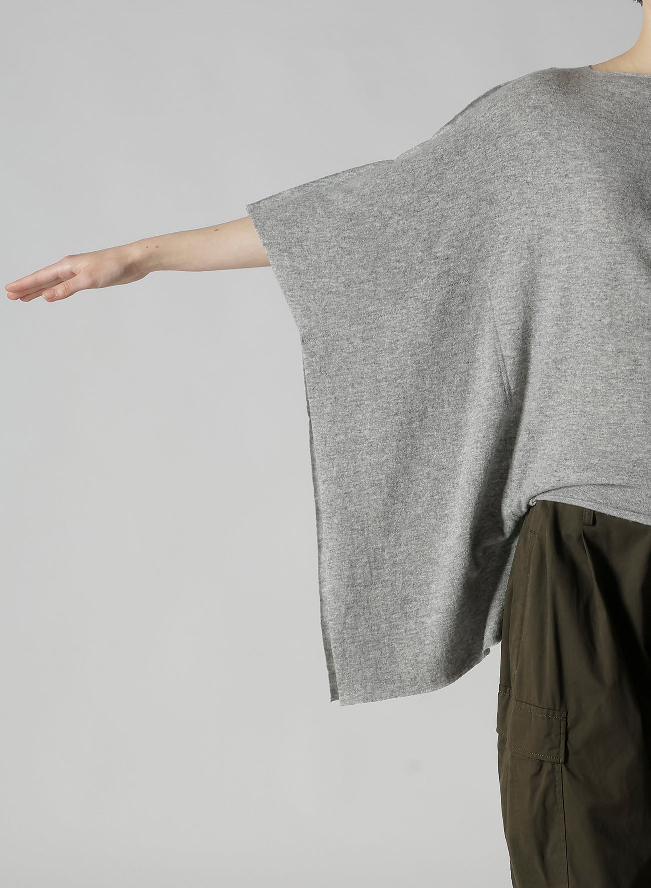 W/NY JERSEY DOLMAN SLEEVE RIBBON PULLOVER